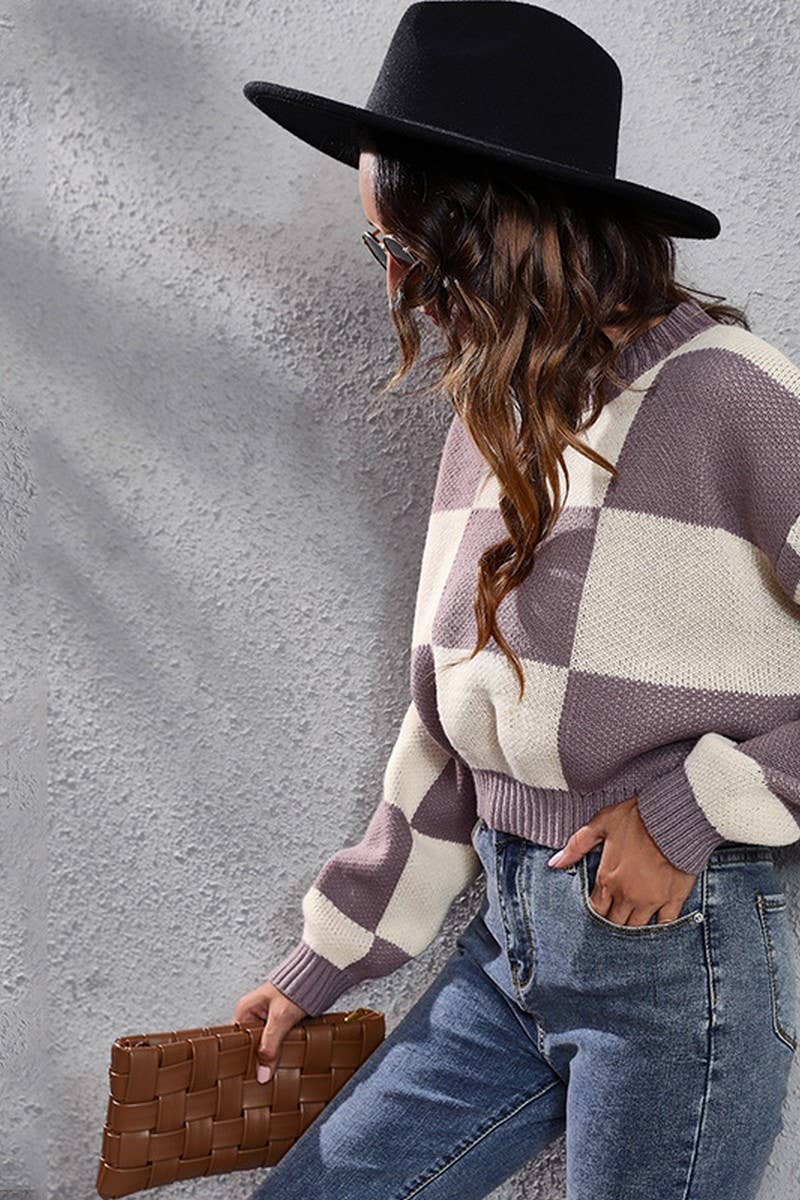 CWOSWL1802_Crew Neck Long Sleeve Pullover Sweater