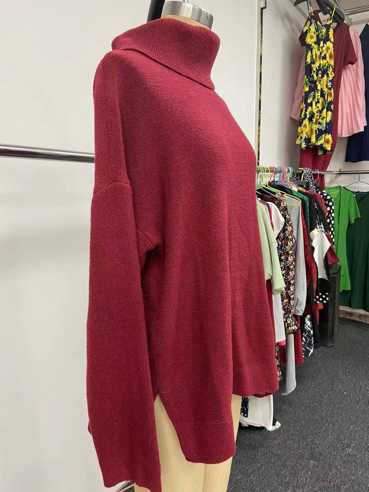 Bat sleeves and a cinched waist pullover sweater