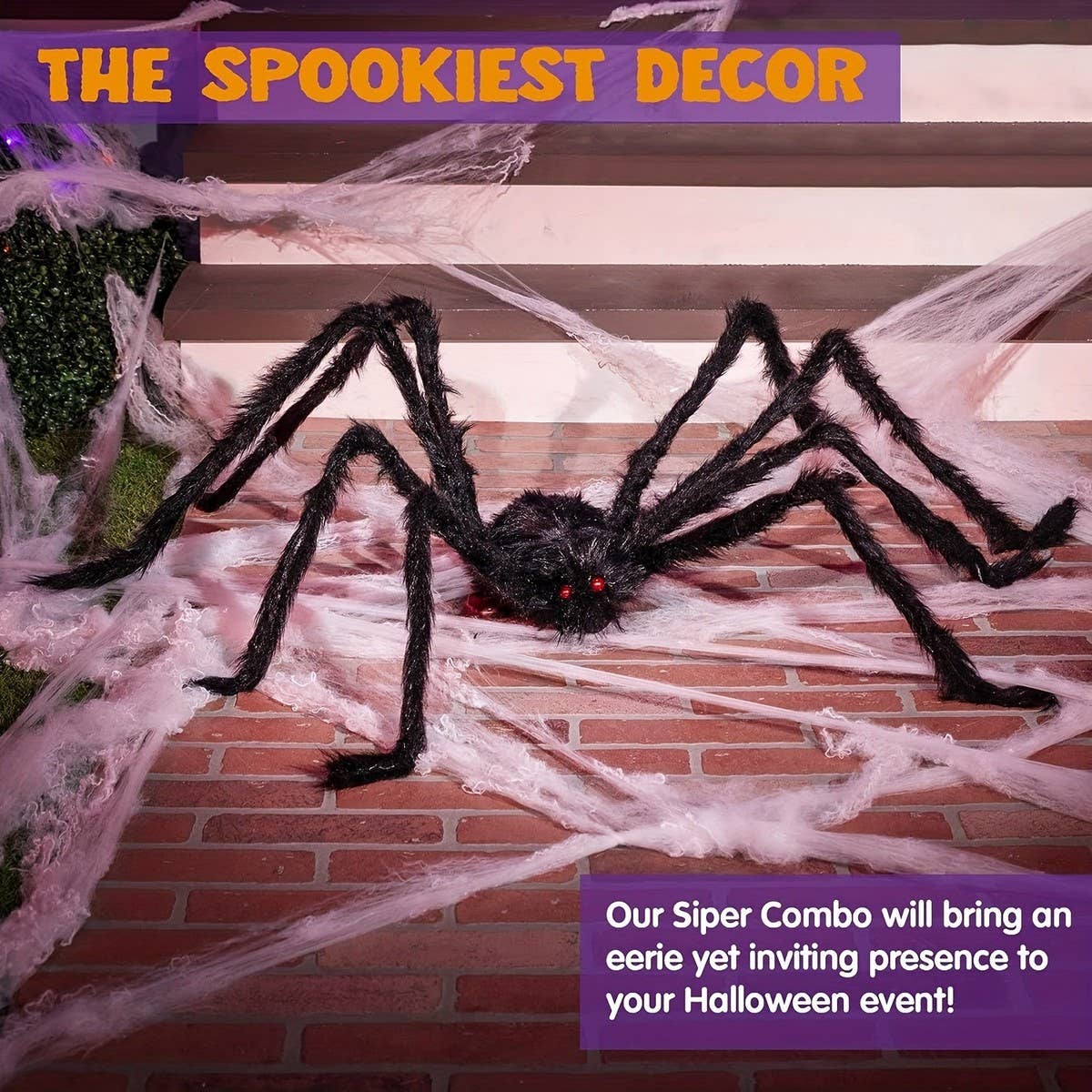 CWMM9544_HALLOWEEN BLACK SPIDER HAUNTED HOUSE TOY