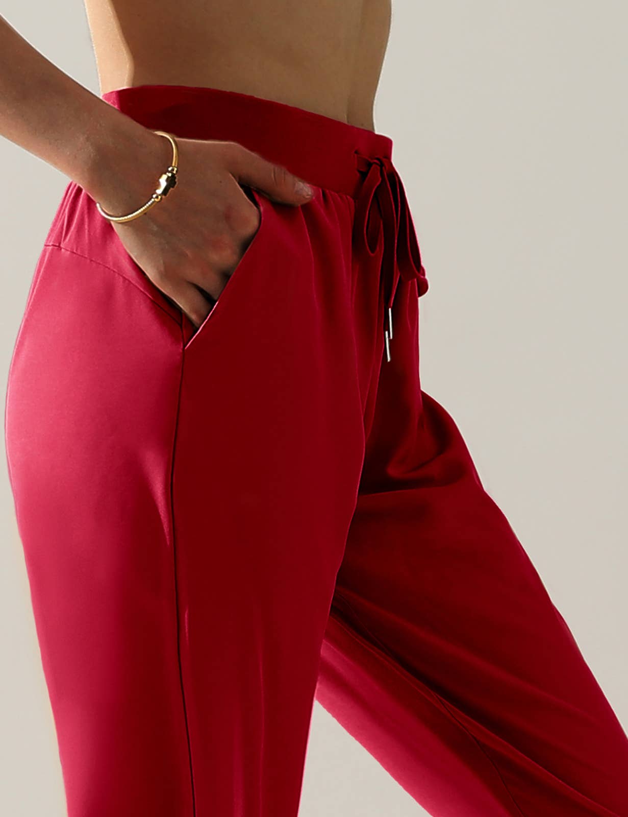 CWBLP423_Elastic Band Waist With Side Pocket Pants