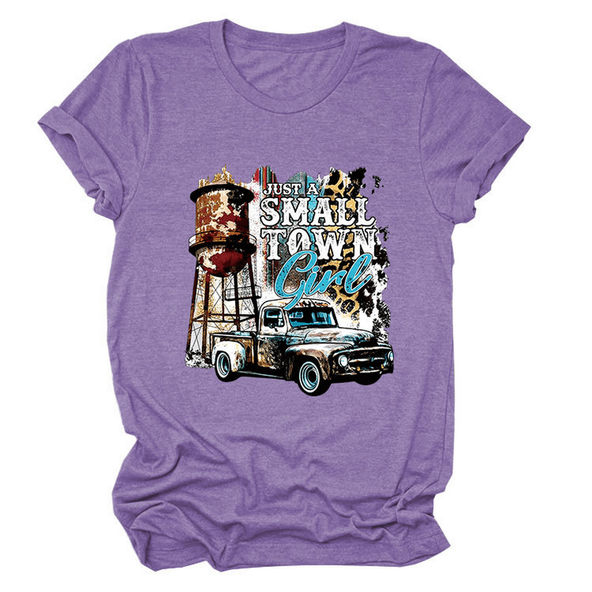 Just a Small Town Girl Print T-Shirt – Loose Fit_CWTTS1525