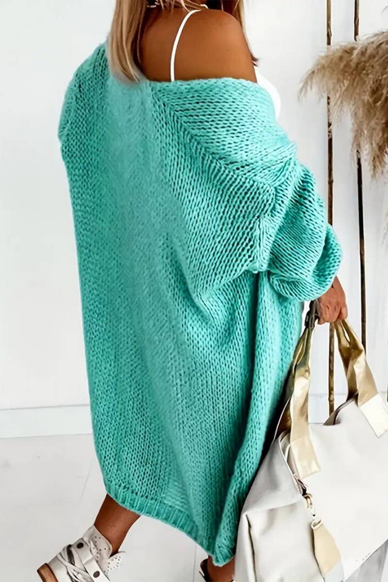 CWOCAL00569_LONG LOOSE LONG-SLEEVED KNITTED CARDIGAN