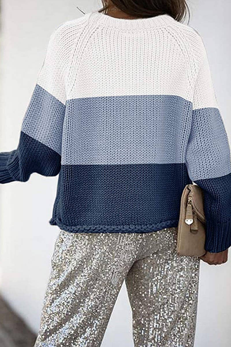 Crew-neck casual base sweater