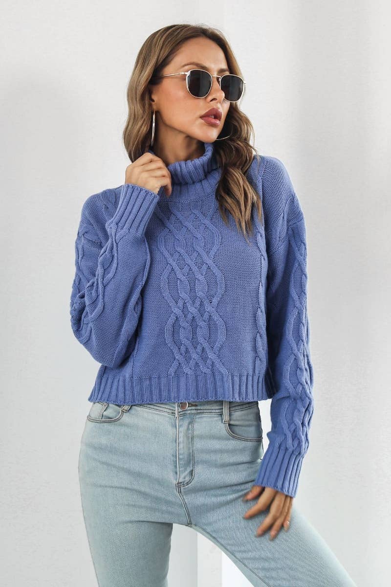 CWOSWL6422_WINTER TURTLENECK SWEATER WITH LONG SLEEVES