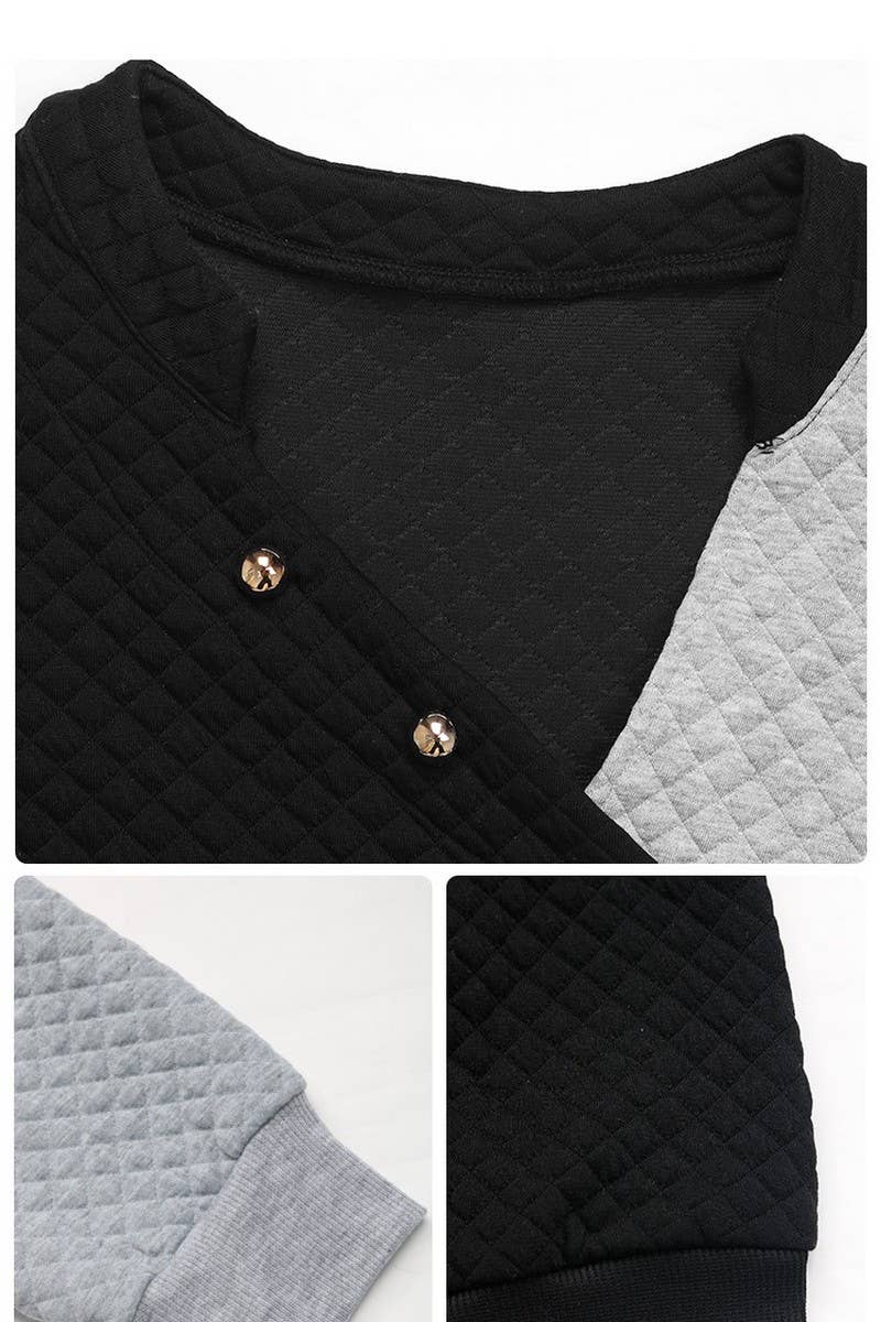 CWTBLL2012_CASUAL COLOR BLOCK STAND COLLAR SWEATSHIRT