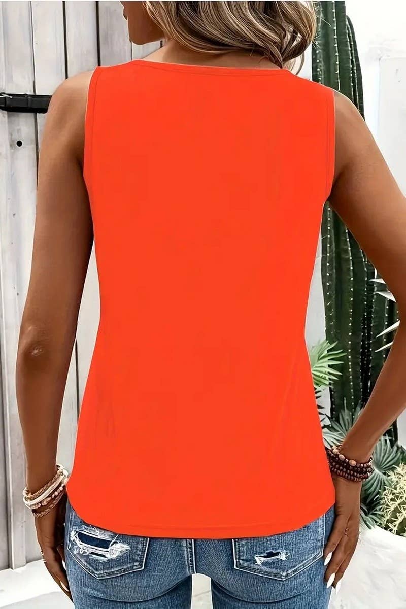 CWTBLSL0906_SOLID CROSS-STRAP TANK TOP WITH METAL BUCKLE