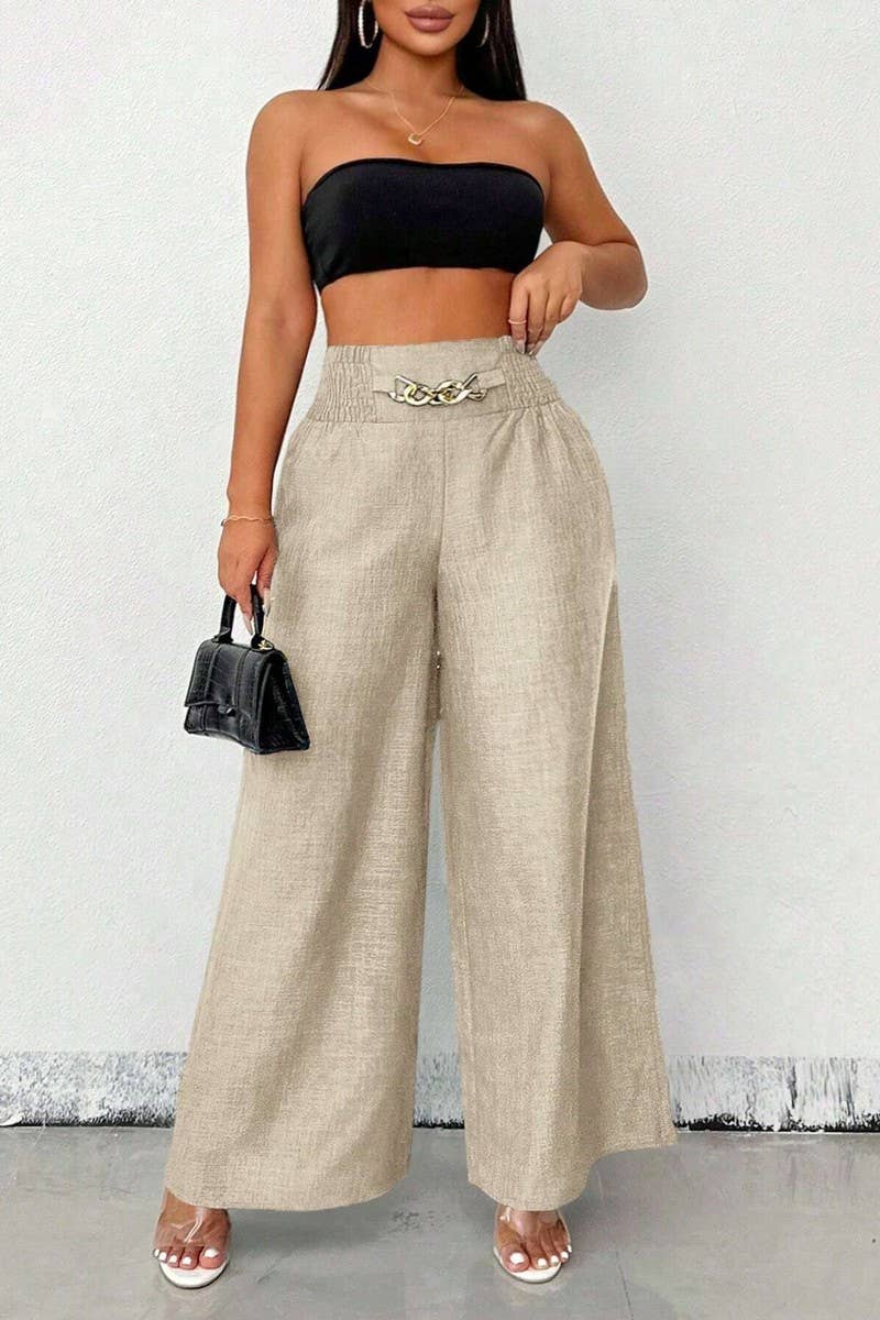 CWBLP1887_VINTAGE HIGH WAIST ELASTICATED WIDE LEG TROUSERS