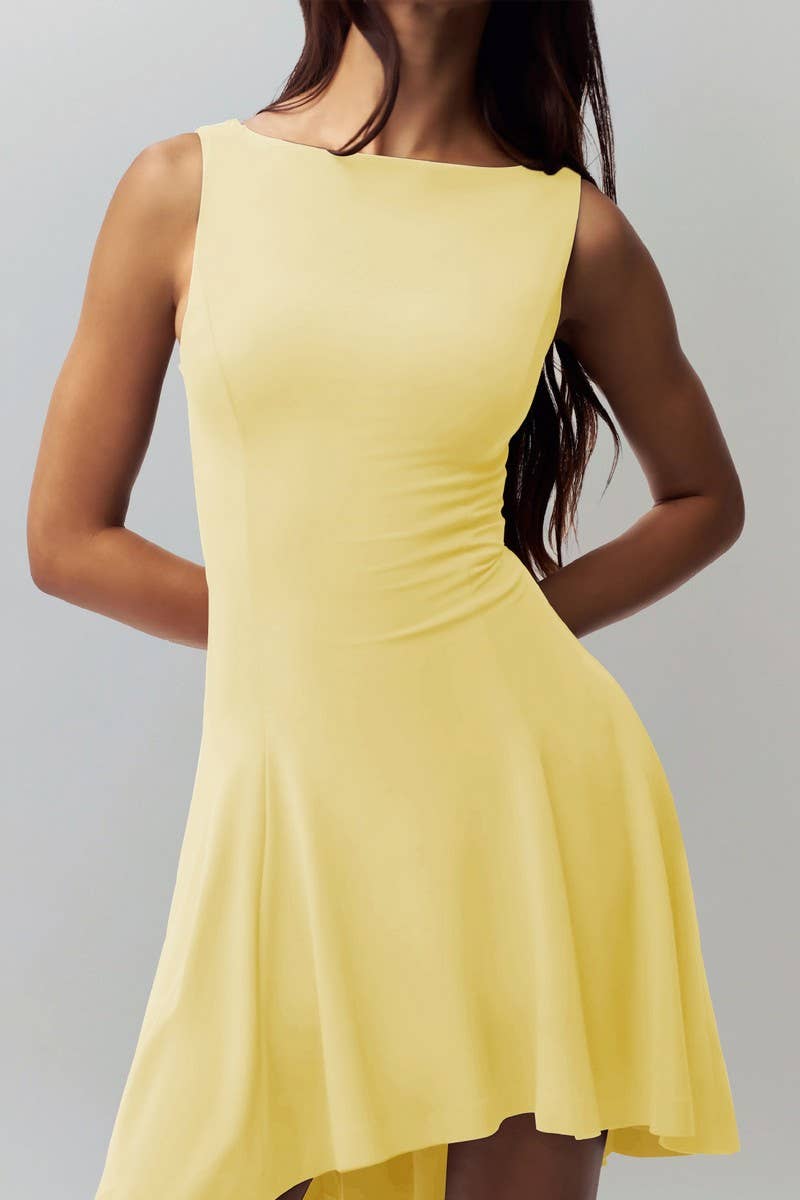 CWDSD8794_SOLID SLEEVELESS SEXY OFF-SHOULDER DRESS