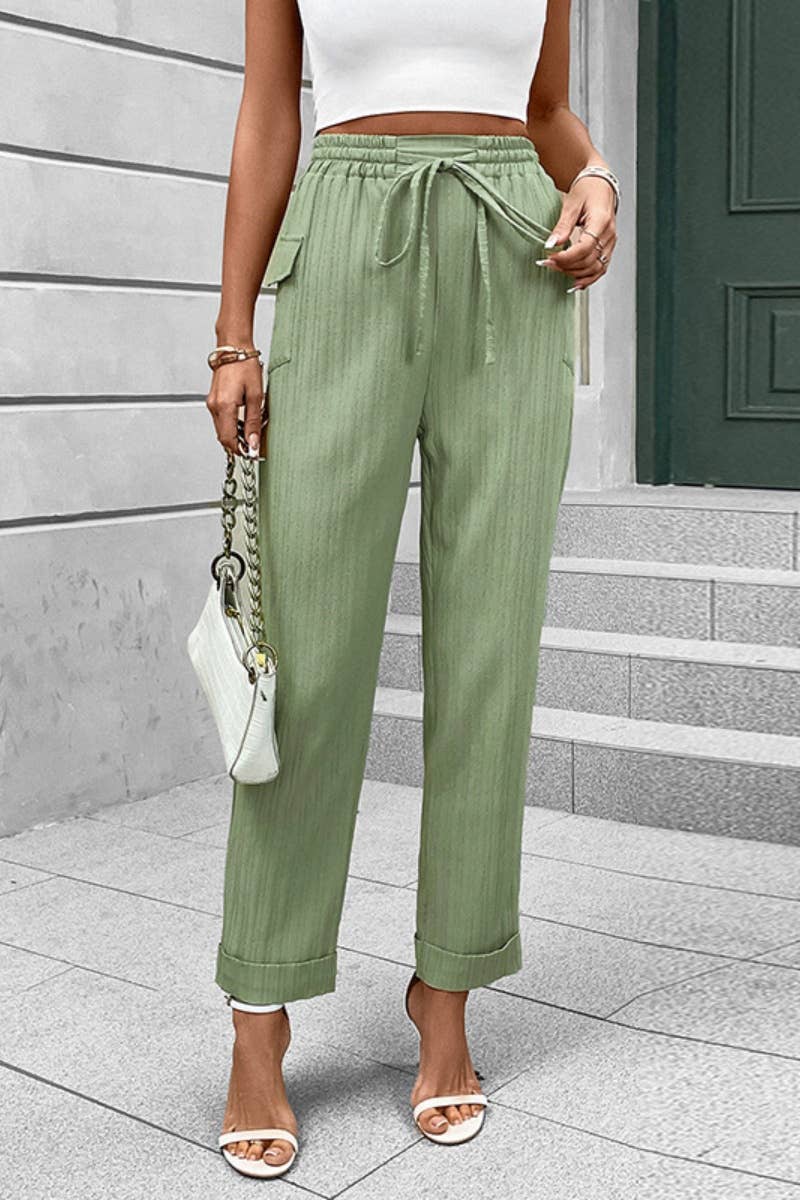 CWBMP0205_FALL PLEATED CASUAL LACE-UP ELASTICS