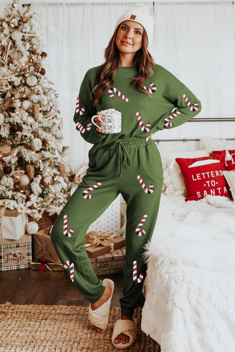CWSTB00494_CHRISTMAS SEQUINED LONG SLEEVE PANTS SET