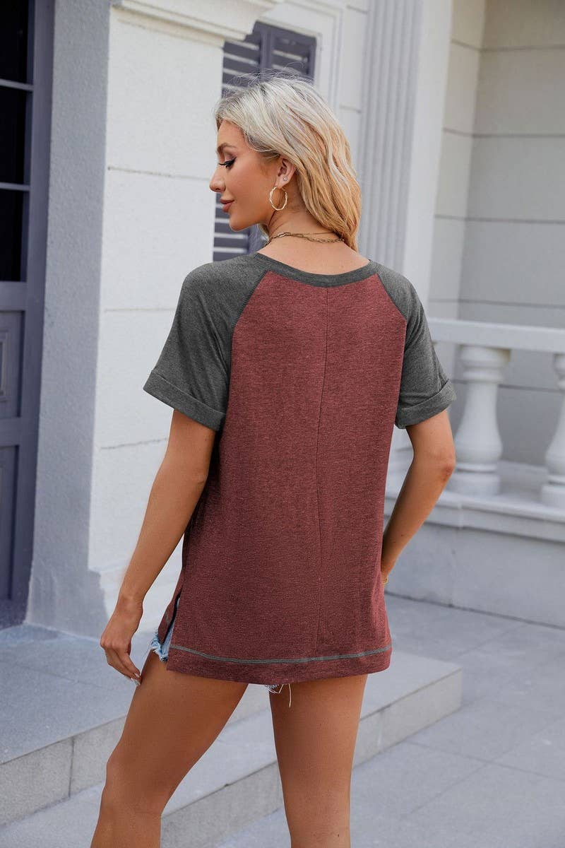 CWTTS0853_Round Neck Short Sleeve Top