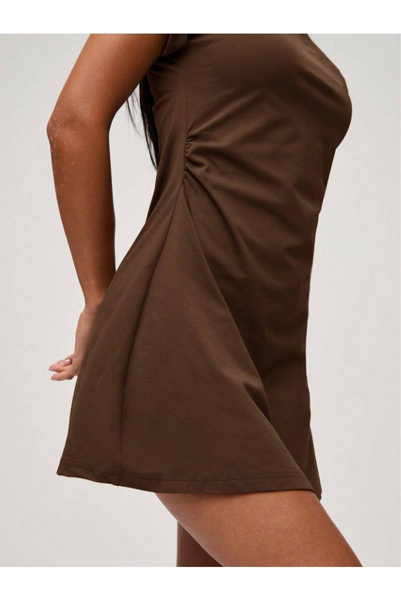 CWDMD01242_2025 SUMMER WOMEN RUCHED RUFFLE SLEEVE MINI DRESS