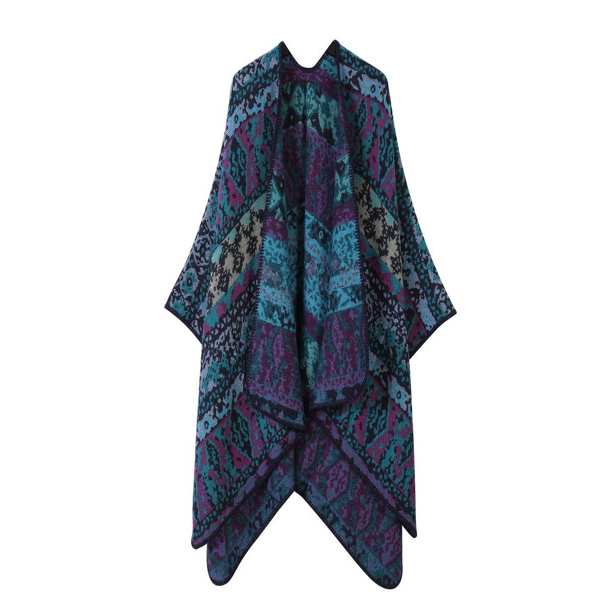 FLORAL CAPE FAUX CASHMERE WARM SCARF SHAWL