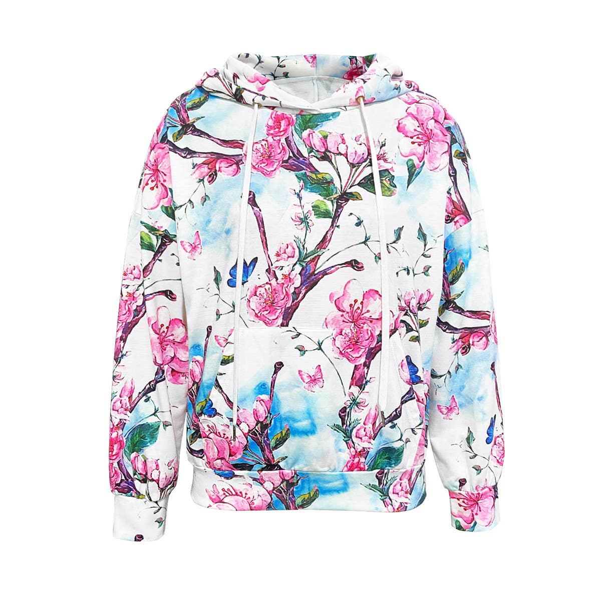 CASUAL PRINTED HOODED POCKET HOODIE