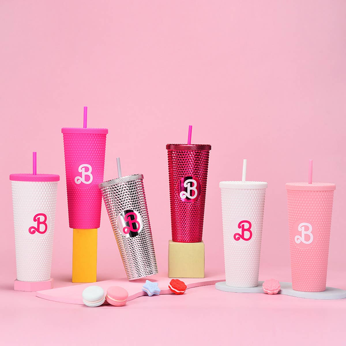 DOUBLE LAYER PORTABLE PLASTIC STRAW DIAMOND CUP