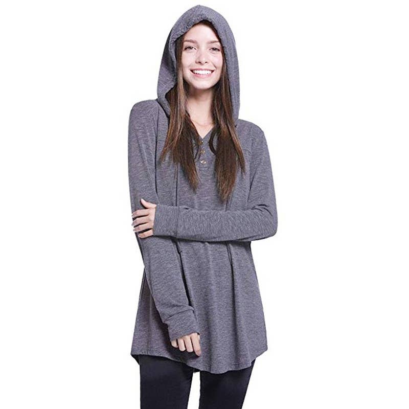 CWOHOL0286_Crew Neck Pullover Hoodie Casual Top