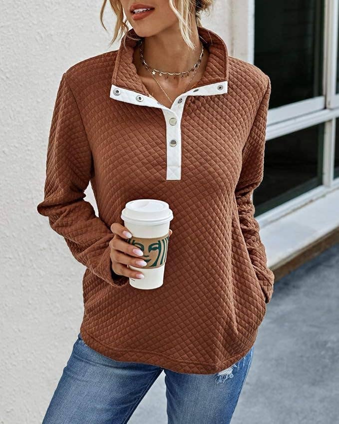 COLOR CONTRAST POCKET LAPEL PULLOVER HOODIE