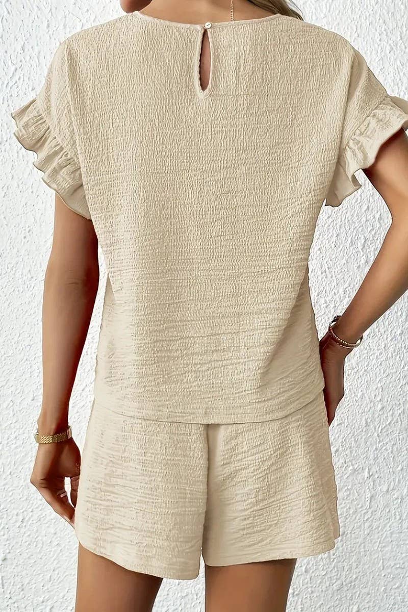 CWSTB2053_CASUAL TOP AND DRAWSTRING SHORTS SET