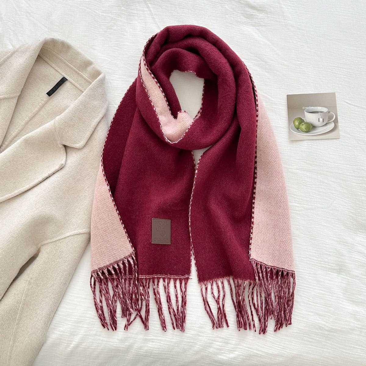 CWASC03138_WINTER WOOL REVERSIBLE TASSEL SCARF FOR COUPLES