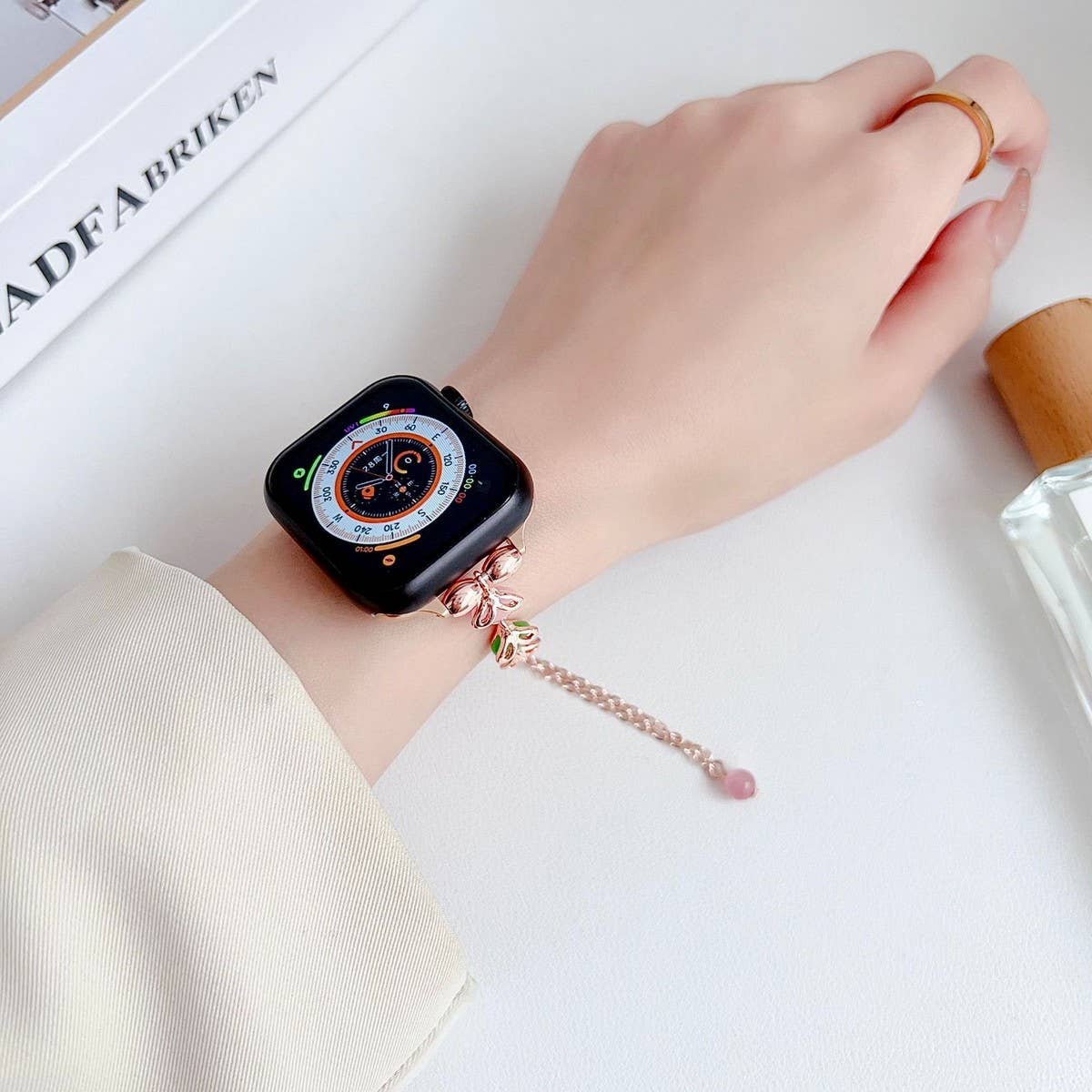 APPLE WATCH 9 CAT'S EYE METAL BRACELET STRAP_CWWW0064
