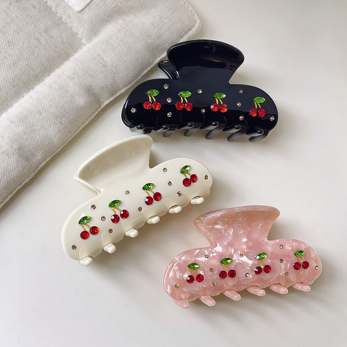 Cherry Acetate Hair Claw - 8cm Cute & Trendy Clasp_CWAHA1334