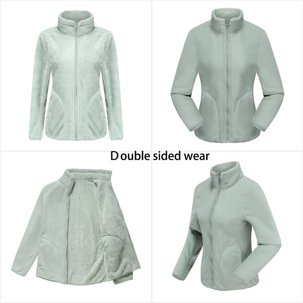 Fleece thickened double fleece cardigan jacket