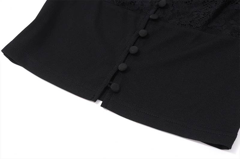 A stylish and elegant square-necked button top