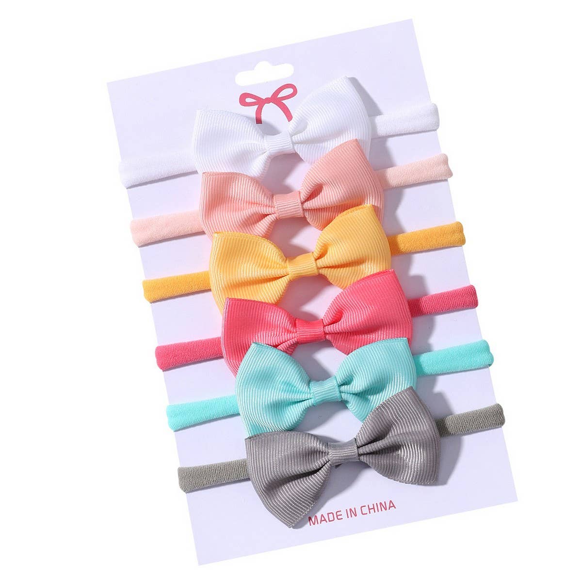 Kids Bow Headband Set ? Elastic Nylon No Marks