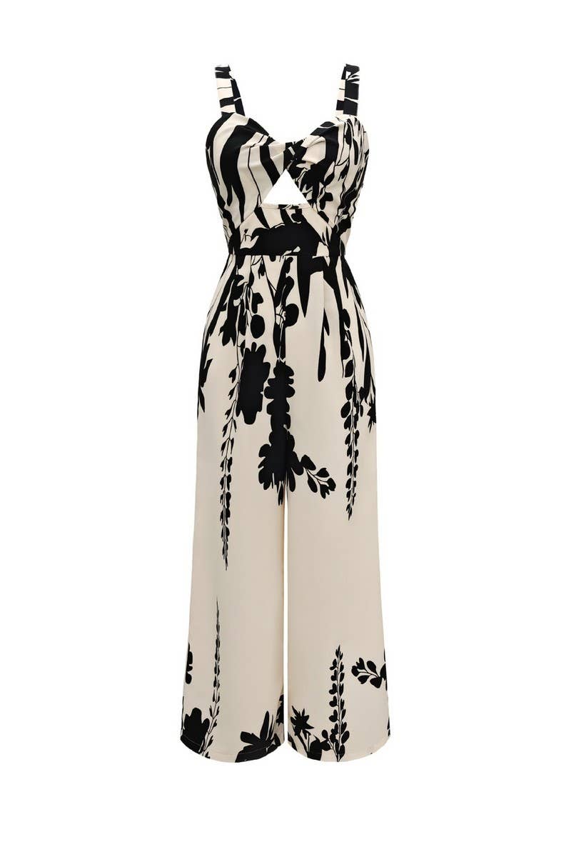 CWDMD6460_ETHNIC PRINT CINCHED WAIST BOHO JUMPSUIT