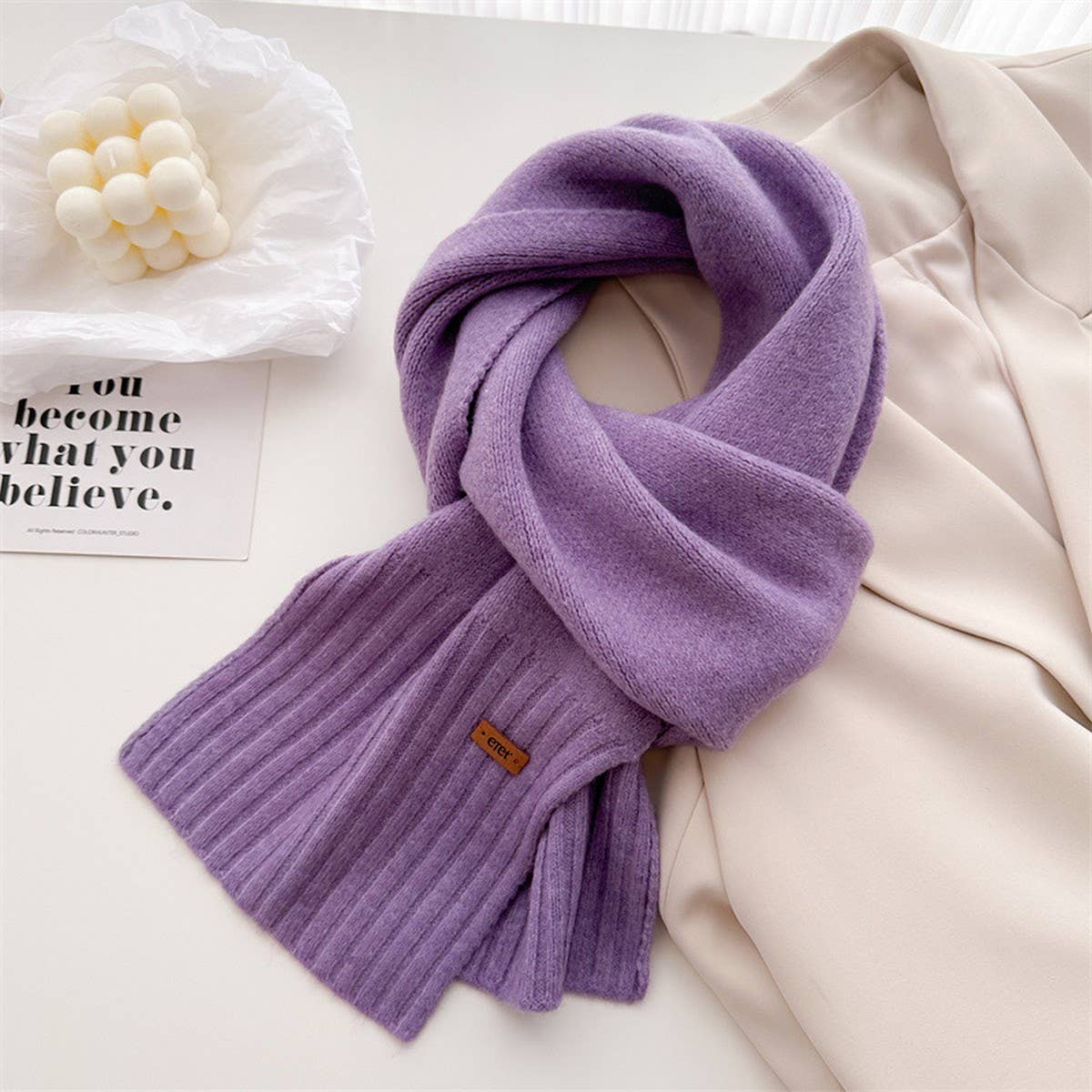 Warm Minimalist Wool Wrap Scarf for Fall Days