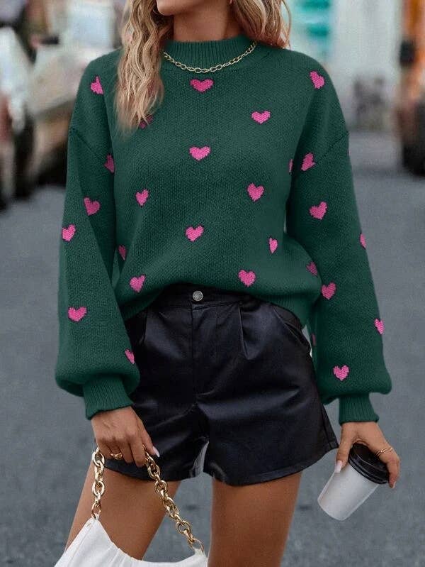 CWOSWL1378_Crew Neck Long Sleeve Pullover Sweater