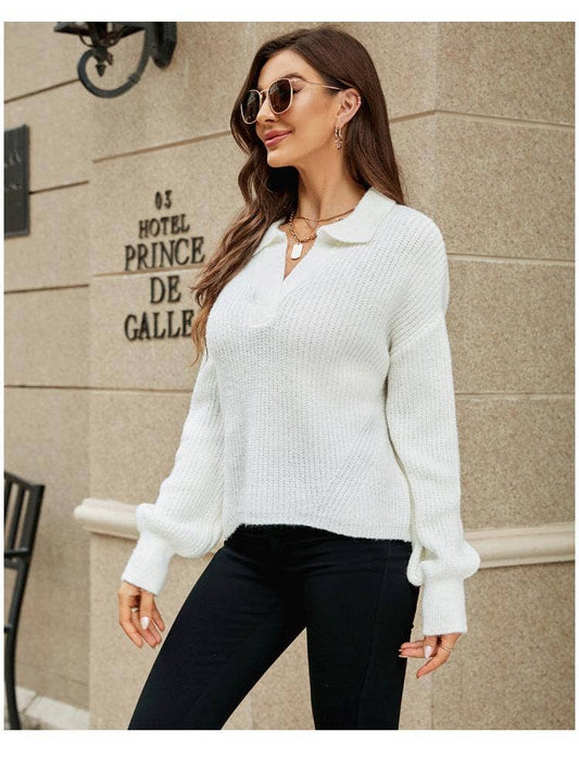 CASUAL LOOSE SLOUCHY PULLOVER BASE SWEATER