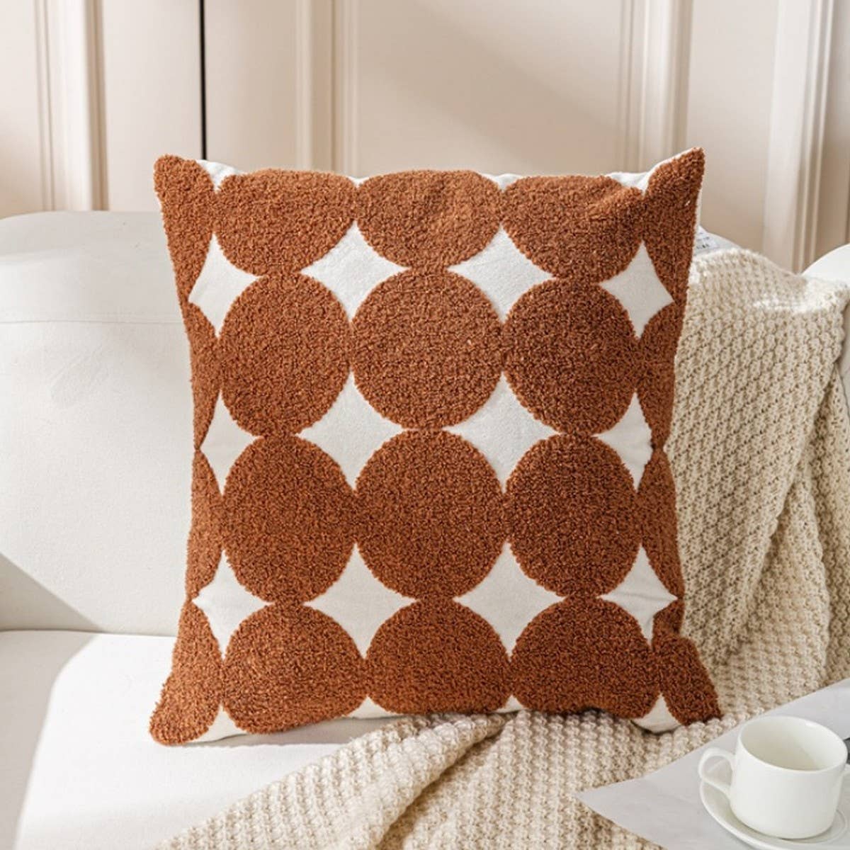 Cream Vintage Sofa Pillow Cover Waist Cushion