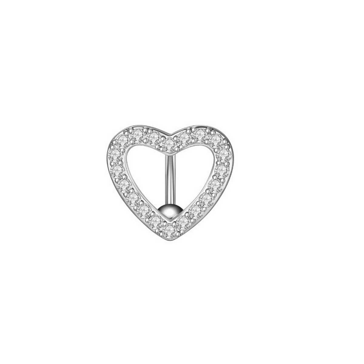 Bow Heart CZ Belly Button Ring ??New Design_CWMM9183