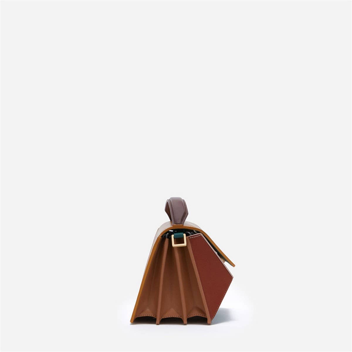 GEOMETRIC CONTRASTING COLOR PATCHWORK HANDL BAG_CWAB1932