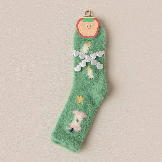 CUTE CARTOON THICK WARM MID-TUBE SOCKS