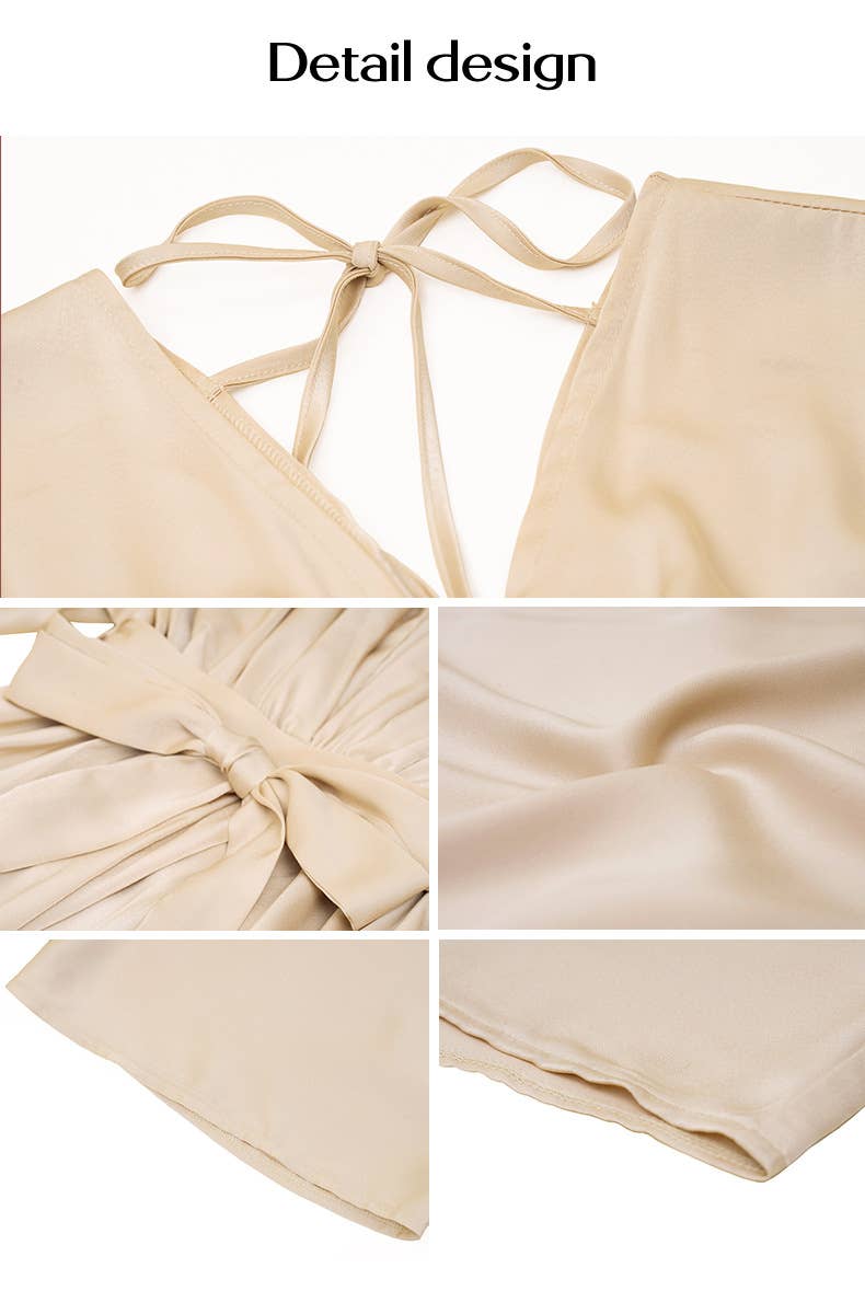 Elegant V-Neck High-Waist Loose Split Maxi Dress