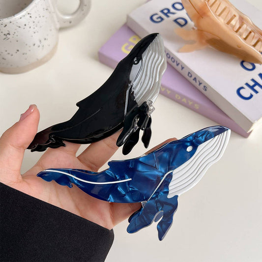 Deep Blue Whale Hair Claw ? Ocean Style Clip