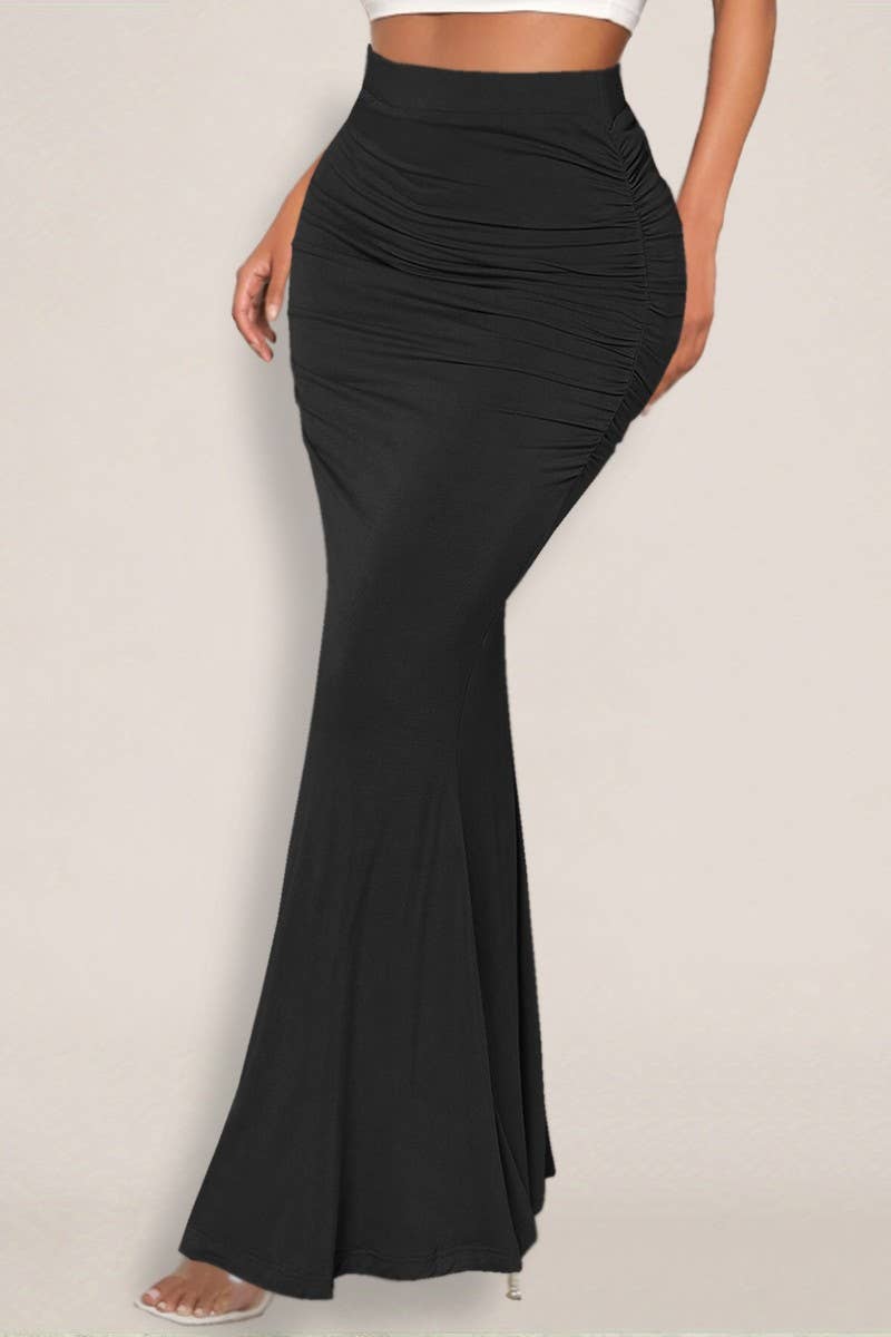 CWBLS0427_SUMMER SEXY HIGH-WAISTED RUCHED MAXI SKIRT
