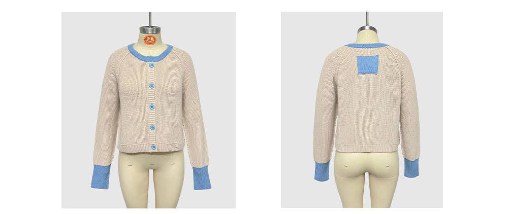 CREW-NECK SINGLE-BREASTED KNIT CARDIGAN COAT