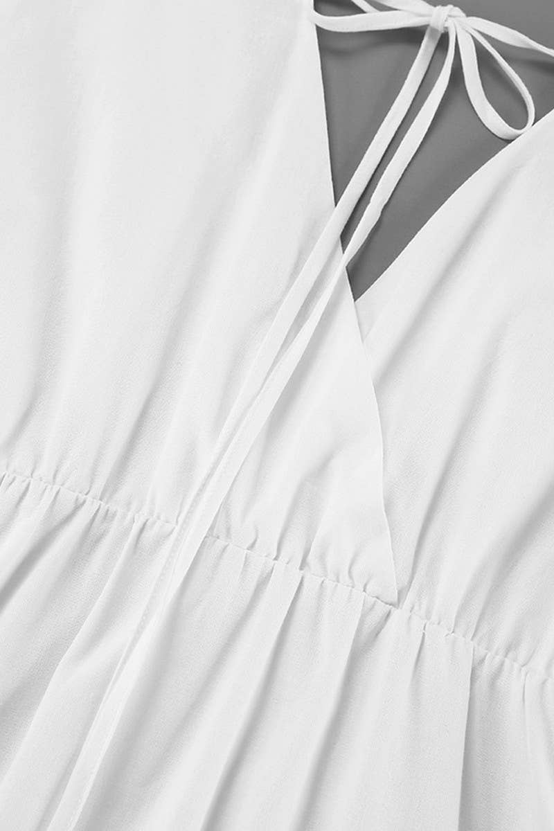 CWSPJ0201_COTTON AND LINEN TRUMPET SLEEVE HOME NIGHTDRESS