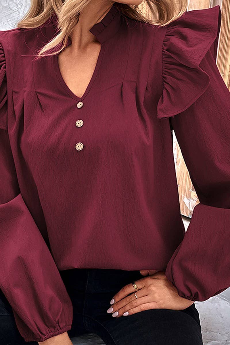 CWTBLL3585_AUTUMN AND WINTER SOLID COLOR LOOSE SHIRT DESIGN