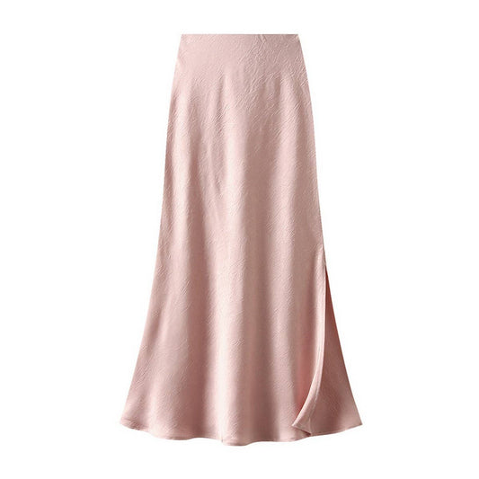 DARKPATTERN SATINFISHTAILSKIRTSLIT DRAPELONGSKIRT