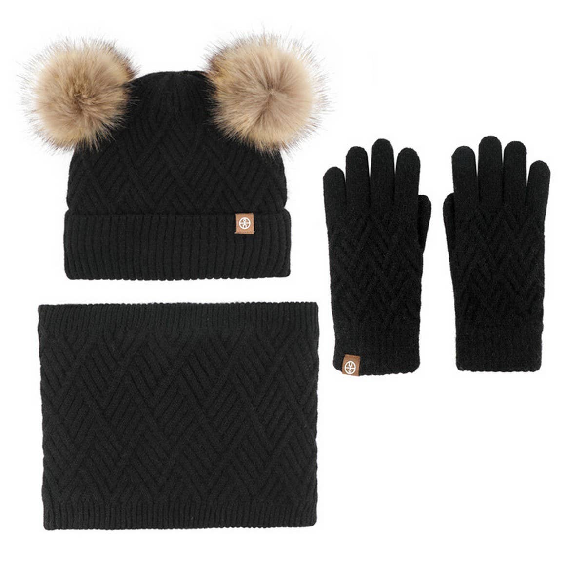 CHILDREN'S WOOL WARM KNITTED THREE-PIECE SUIT