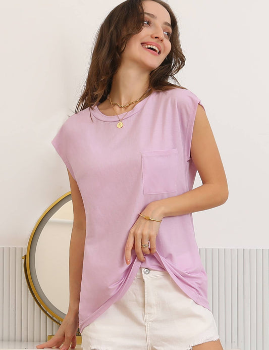 CWTTSL198_Round neck Sleeveless Knit Top