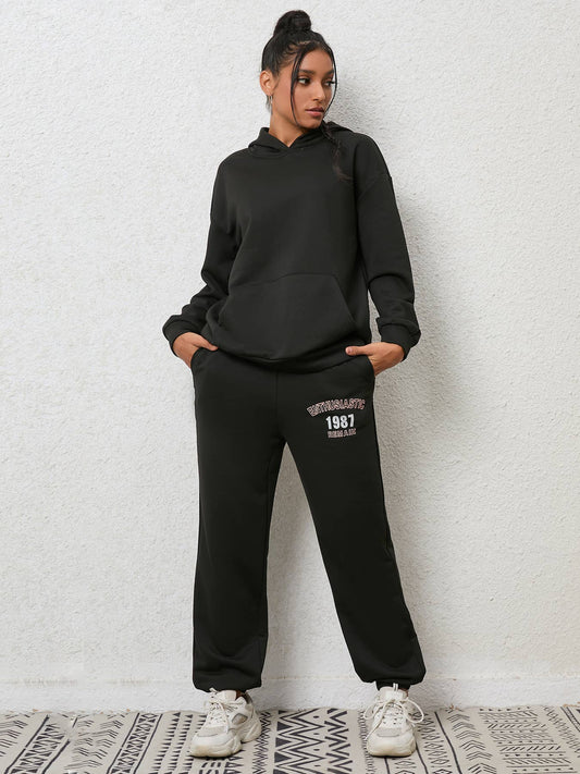 FLEECE HOODIE SWEATPANTS HOODIE FASHION SUIT