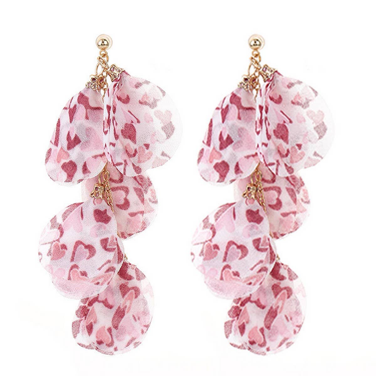 Handmade Heart Print Tassel Earrings ? Long & Chic