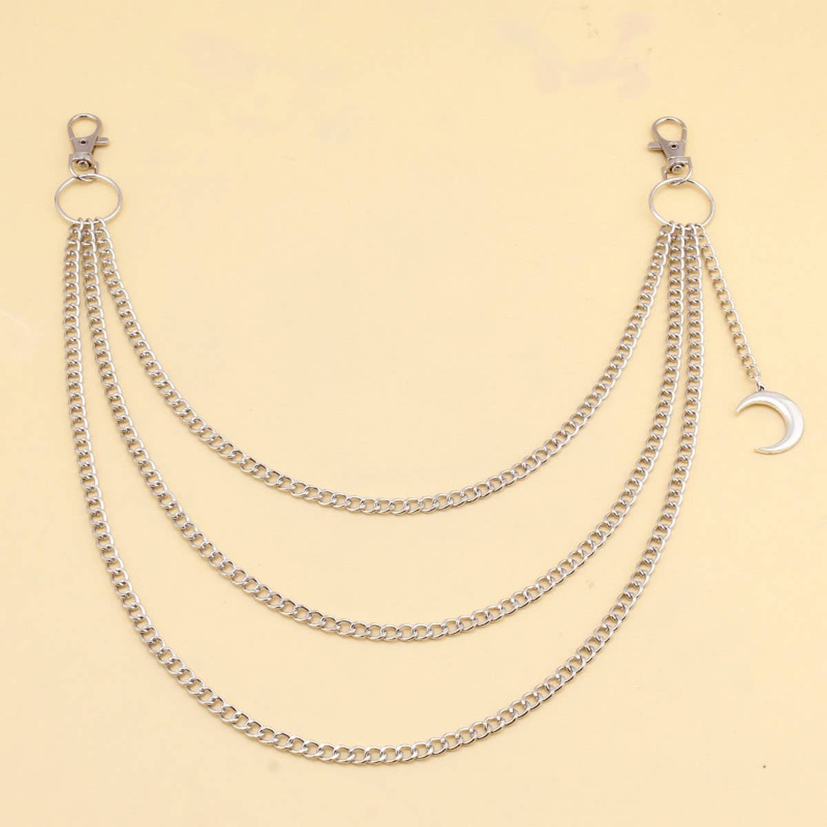 VINTAGE MOON PENDANT MULTI LAYER PANT CHAIN