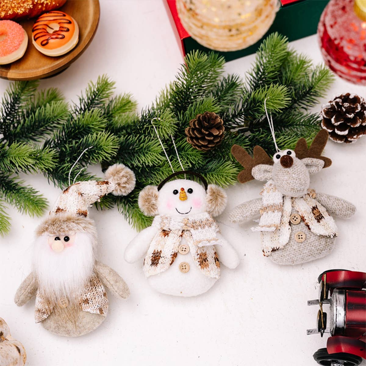 CWASC1948_CHRISTMAS TREE SANTA CLAUS SNOWMAN DEER PENDANT