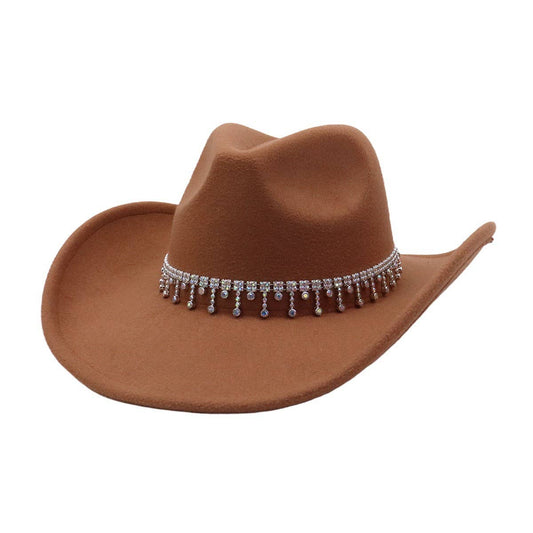 Men & Women Wool Blend Cowboy Fedora Ethnic Style_CWAH04372